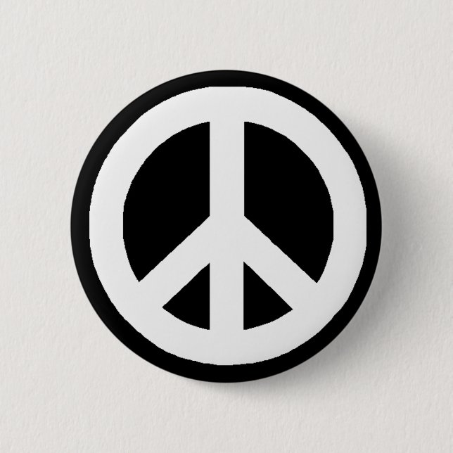 Black & White Peace Button (Vorderseite)