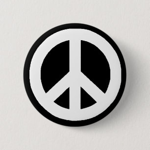 Black & White Peace Button