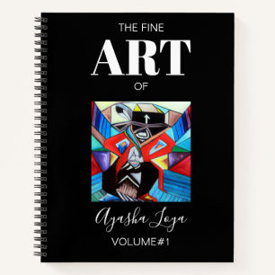 Black White Personalized Sketchbook Artist Name  Notizbuch