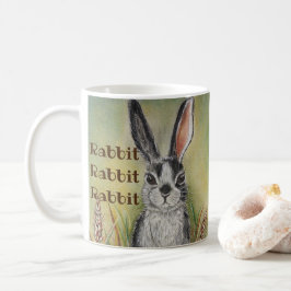 Black & White Pet Bunny Rabbit Viel Glück Wish Kaffeetasse