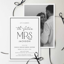 Black & White Photo Bridal Shower Invitation