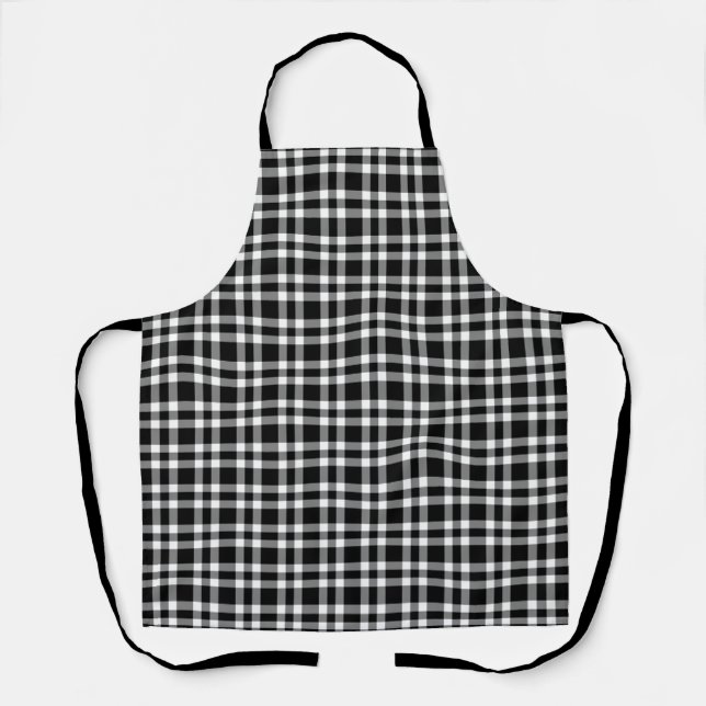 Black White Plaid Pattern Schürze (Vorderseite)