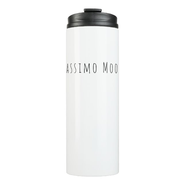 Black White Plain Elegant Casual Own Name Thermosbecher (Vorderseite)