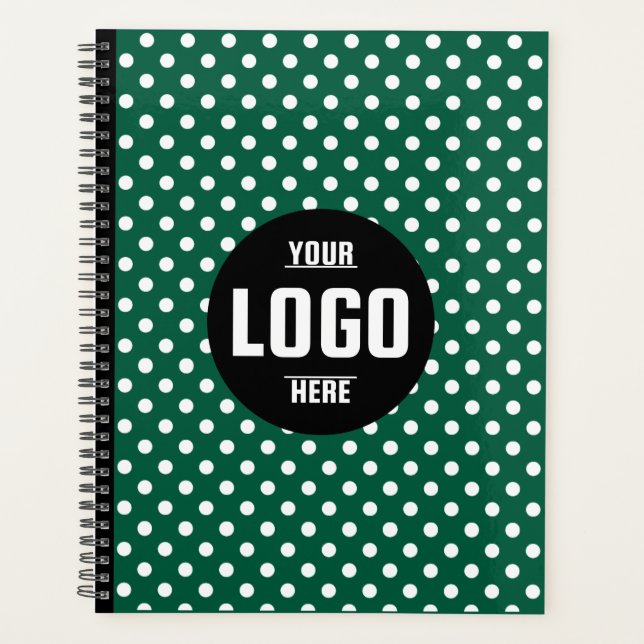 Black & White Polka Dot Custom 2026 Business Planer (Vorderseite)