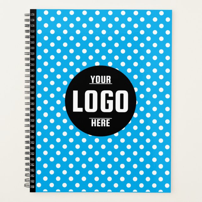 Black & White Polka Dot Custom 2026 Business Planer (Vorderseite)