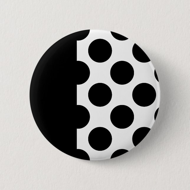 Black & White Polka dots Button (Vorderseite)