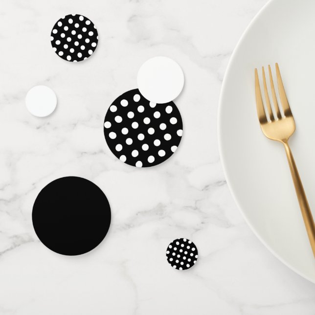 Black & White Polka Dots Geburtstagsparty Konfetti (Gruppe)