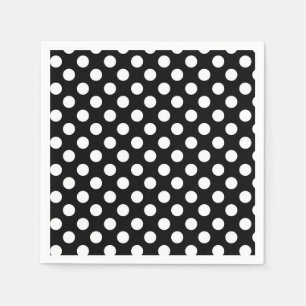 Black & White Polka Dots Geburtstagsparty Serviette