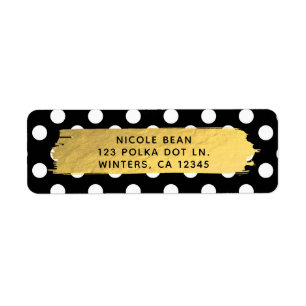 Black & White Polka Dots Gold Foil Glam Party