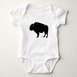 Black & White Pop Art Büffalo Bison Baby Strampler