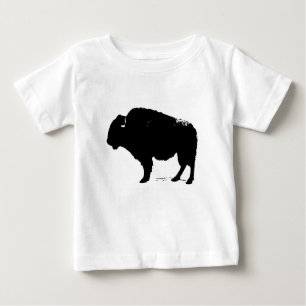 Black & White Pop Art Büffalo Bison Baby T-shirt