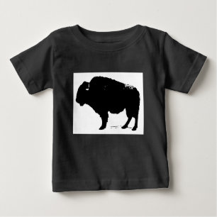 Black & White Pop Art Büffalo Bison Baby T-shirt