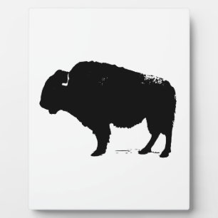 Black & White Pop Art Büffalo Bison Fotoplatte