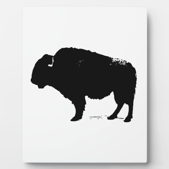 Black & White Pop Art Büffalo Bison Fotoplatte (Vorderseite)