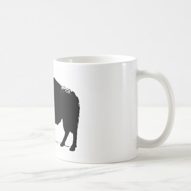 Black & White Pop Art Büffalo Bison Kaffeetasse (Rechts)