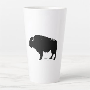 Black & White Pop Art Büffalo Bison Milchtasse