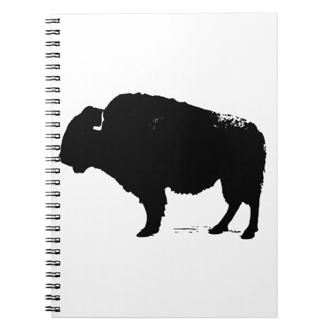 Black & White Pop Art Büffalo Bison Notizblock (Vorderseite)