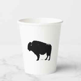 Black & White Pop Art Büffalo Bison Pappbecher