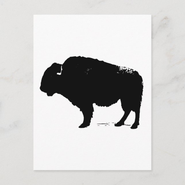 Black & White Pop Art Büffalo Bison Postkarte (Vorderseite)