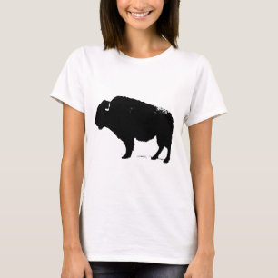 Black & White Pop Art Büffalo Bison T-Shirt