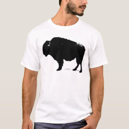 Black & White Pop Art Büffalo Bison T-Shirt