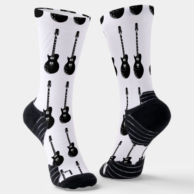 Black & White Pop Art Electric Gitarre Socken (Gewinkelt)