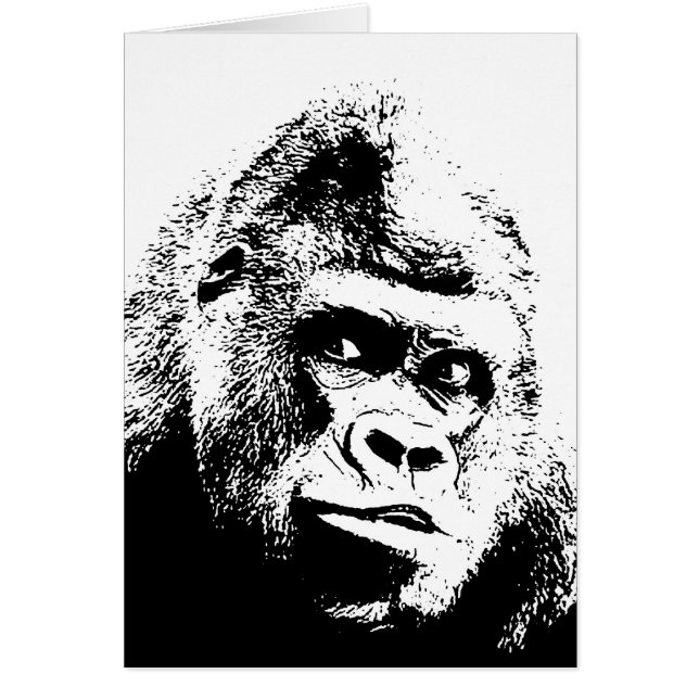 Black White Pop Art Gorilla (Vorne)