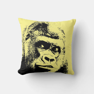Black White Pop Art Gorilla Kissen