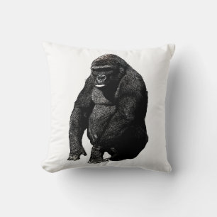 Black White Pop Art Gorilla Kissen