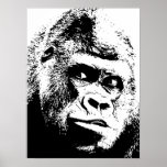 Black White Pop Art Gorilla Poster<br><div class="desc">Digital Computer Animal Art - Uni Pop Kunst - Wilde Tiercomputer Bilder</div>