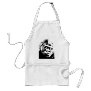 Black White Pop Art Gorilla Schürze