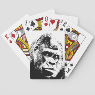 Black White Pop Art Gorilla Spielkarten