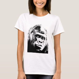Black White Pop Art Gorilla T-Shirt
