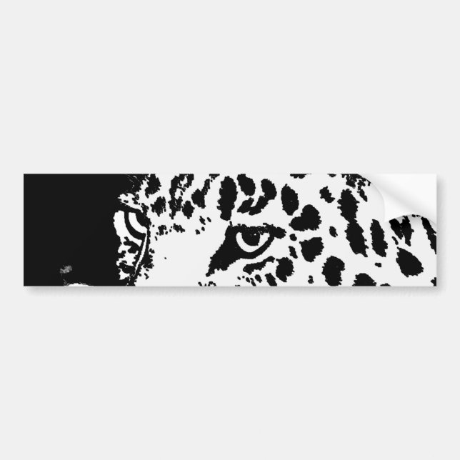 Black & White Pop Art Leopard Autoaufkleber (Vorne)