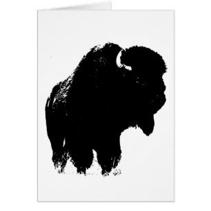 Black & White Pop Bison Buffalo