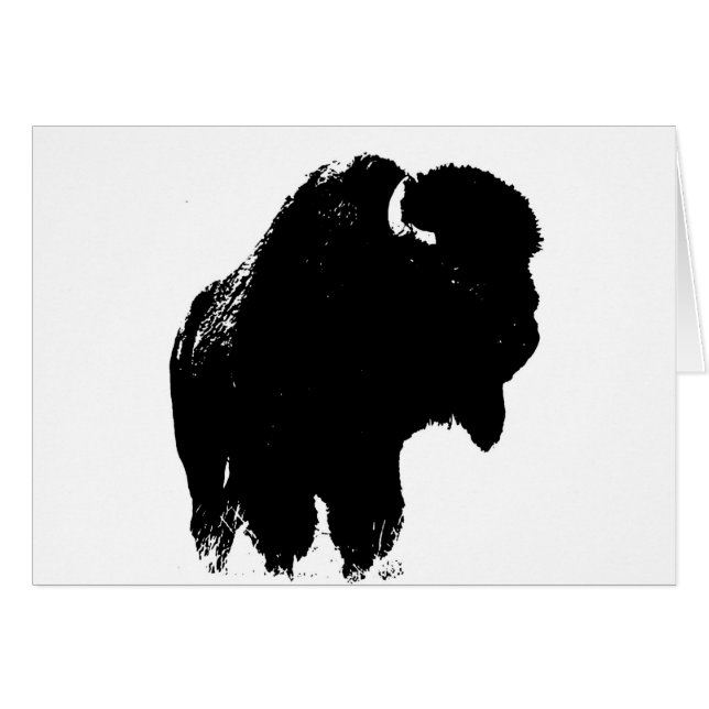 Black & White Pop Bison Buffalo (Vorderseite (Horizontal))