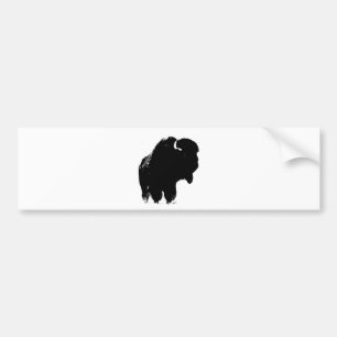 Black & White Pop Bison Buffalo Autoaufkleber