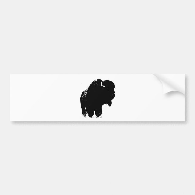 Black & White Pop Bison Buffalo Autoaufkleber (Vorne)