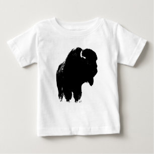 Black & White Pop Bison Buffalo Baby T-shirt