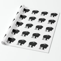 Black & White Pop Bison Buffalo
