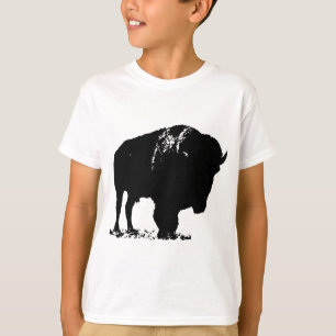 Black & White Pop Bison Buffalo T-Shirt