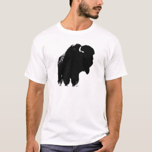 Black & White Pop Bison Buffalo T-Shirt