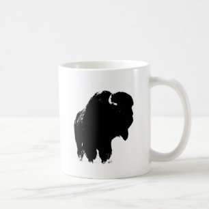 Black & White Pop Bison Buffalo Tasse