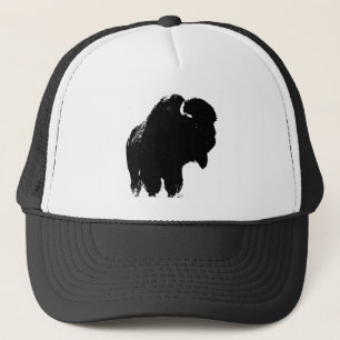 Black & White Pop Bison Buffalo Truckerkappe