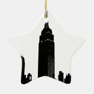 Black & White Pop New York Keramikornament