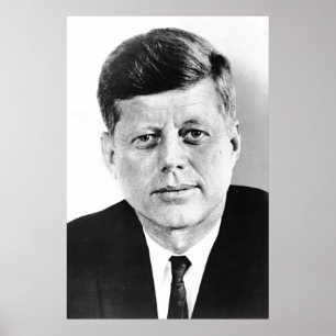 Black & White President JFK John F. Kennedy Poster