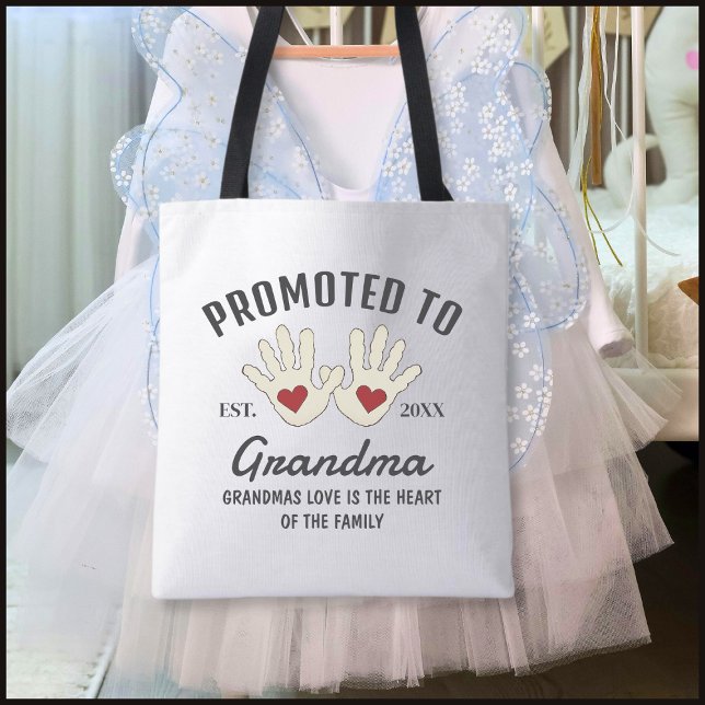 Black & White Promoted To Grandma Baby Handprints (Von Creator hochgeladen)