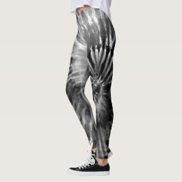 Black & White Psychedelic Sternexplosion Gefärbte  Leggings
