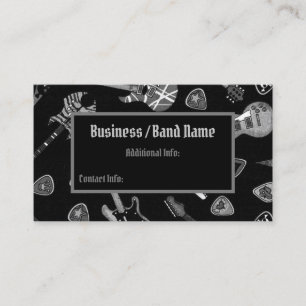 Black & White Rock Gitarre Musician Business Card Visitenkarte