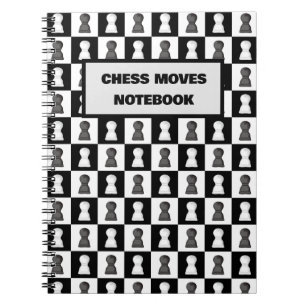 Black & White Schach Board Schach Moves Journal Notizblock